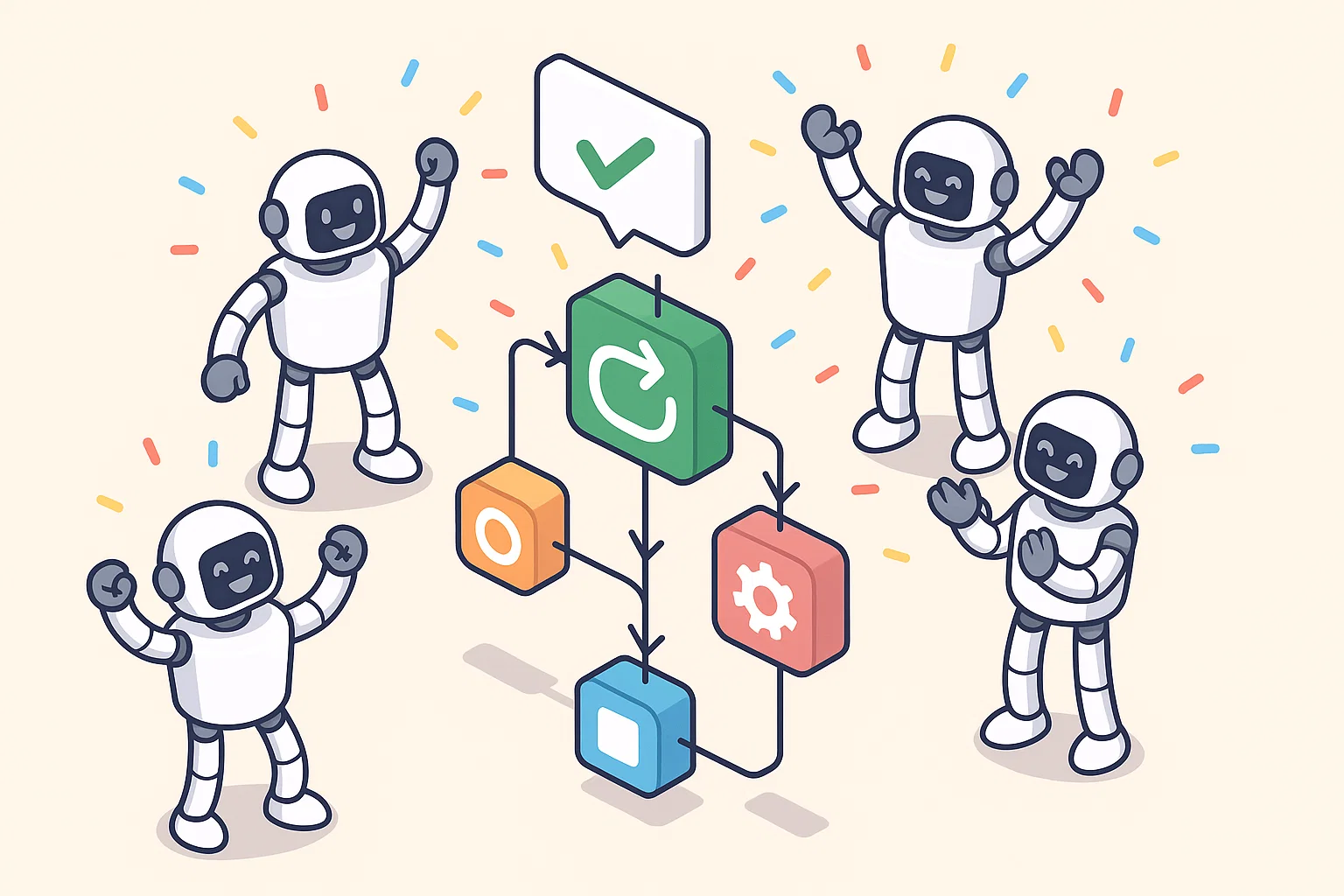 Robots Celebrating Success