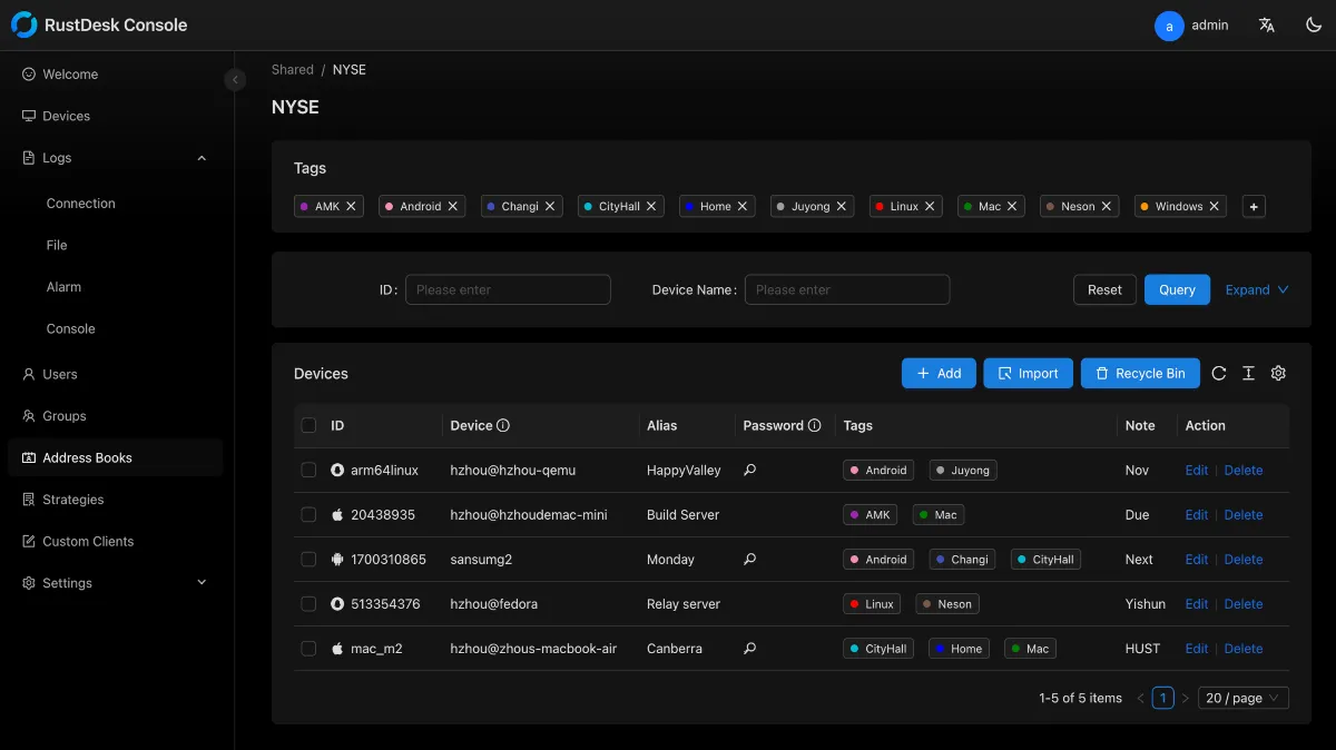 RustDesk-Remote-Desktop-Console