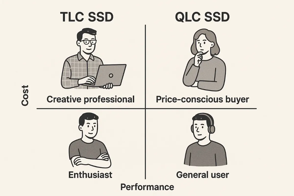 TLC vs QLC SSD user persona matrix