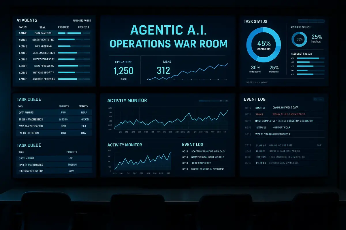 Agentic AI operations war room dashboard