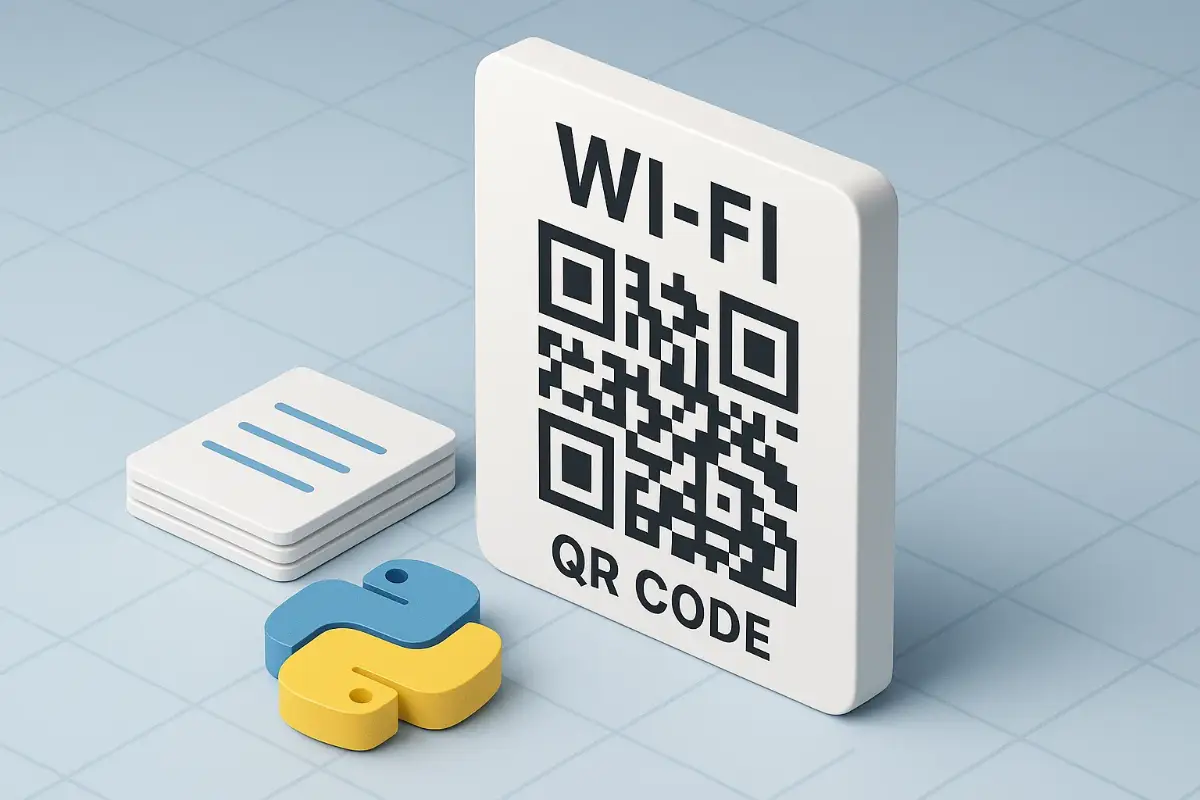 Wi-Fi QR code generated by Python automation scripts