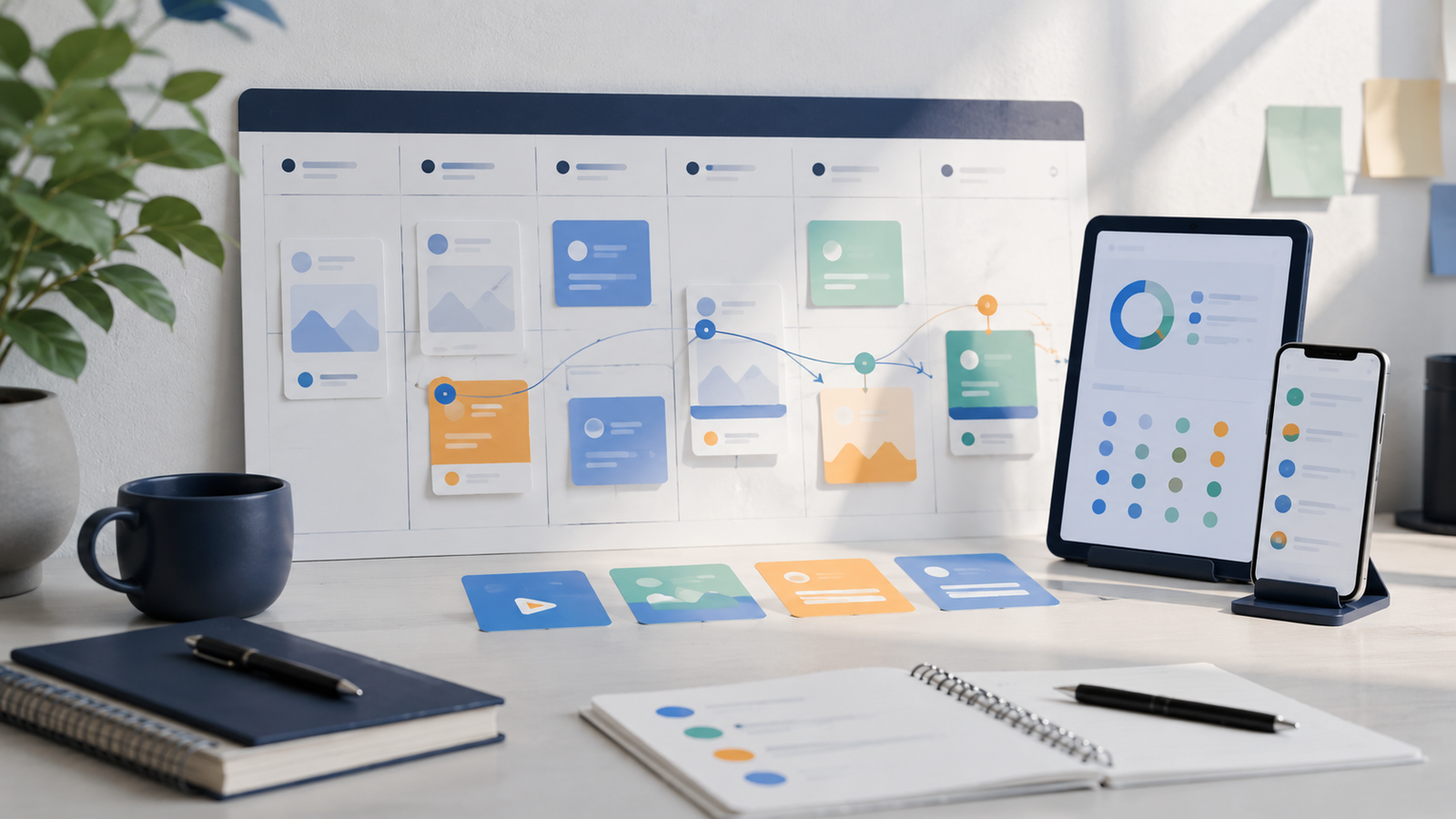AI social media scheduling calendar dashboard for small teams